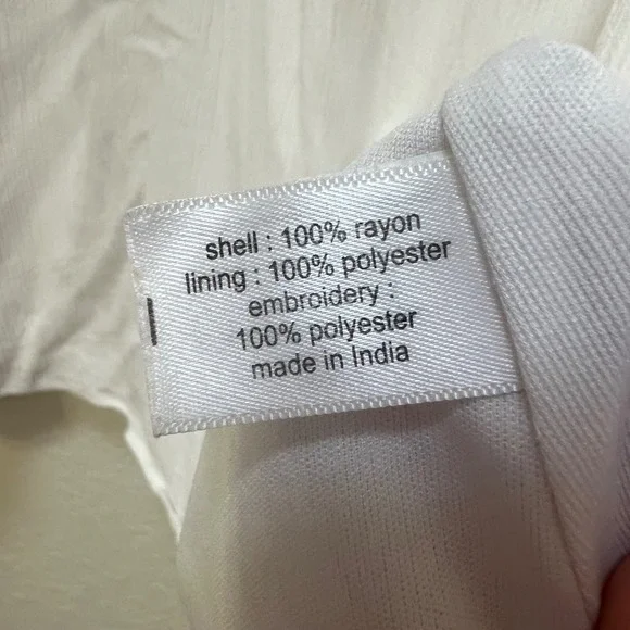 Lane Bryant Womens White Embroidered V-Neck Empire Waist Tunic Top Size 16 - Picture 6 of 7